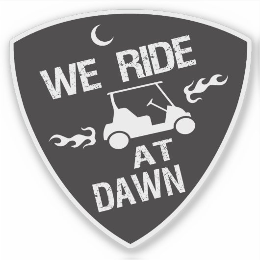 Sticker Carte de golf drôle Nous roulons à l'aube (Devant)