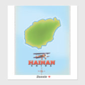 Sticker Carte de Hainan Chine (Feuille)