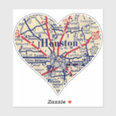 Sticker Carte de Houston Vintage 1948 (Feuille)