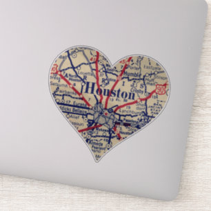 Sticker Carte de Houston Vintage 1948