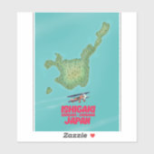 Sticker Carte de Ishigaki Okinawa, Japon (Feuille)