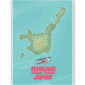 Sticker Carte de Ishigaki Okinawa, Japon (Devant)