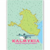 Sticker Carte de Kalmoukie Russie (Devant)