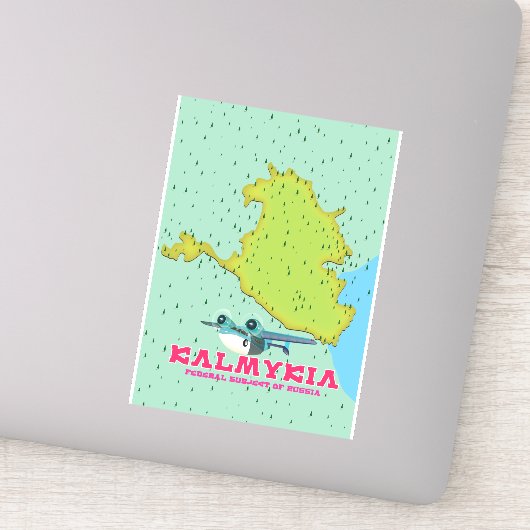 Sticker Carte de Kalmoukie Russie (Détail)
