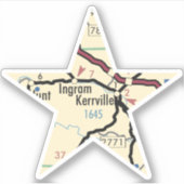 Sticker Carte de Kerrville Texas (Devant)