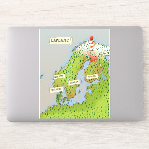 Sticker Carte De La Laponie