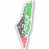 Sticker Carte de la Palestine libre et drapeau du Canada ( (Devant)