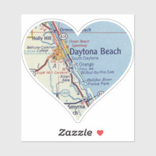 Sticker Carte de la plage Heart Daytona