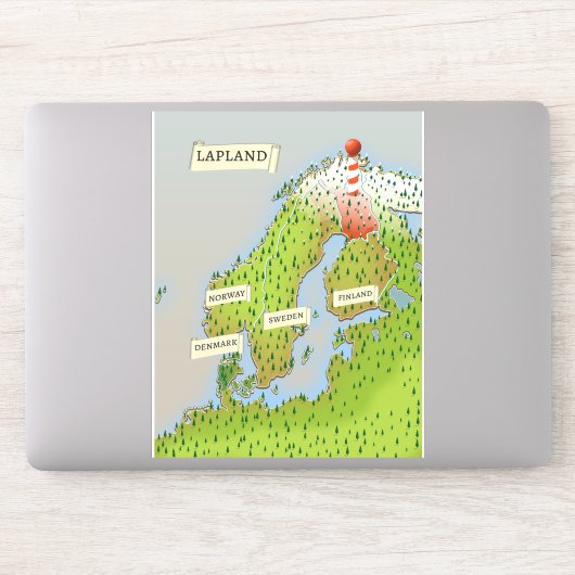 Sticker Carte de Laponie (Ordinateur)