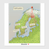 Sticker Carte de Laponie (Feuille)