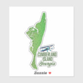 Sticker Carte de l'île de Cumberland (Feuille)