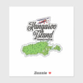 Sticker Carte de l'île de Kangaroo Australie (Feuille)