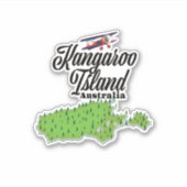 Sticker Carte de l'île de Kangaroo Australie (Devant)