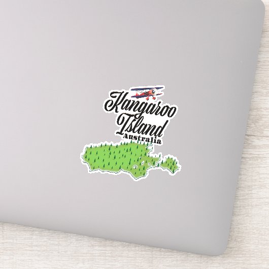 Sticker Carte de l'île de Kangaroo Australie (Détail)