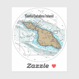 Sticker Carte de l'île de père Noël Catalina