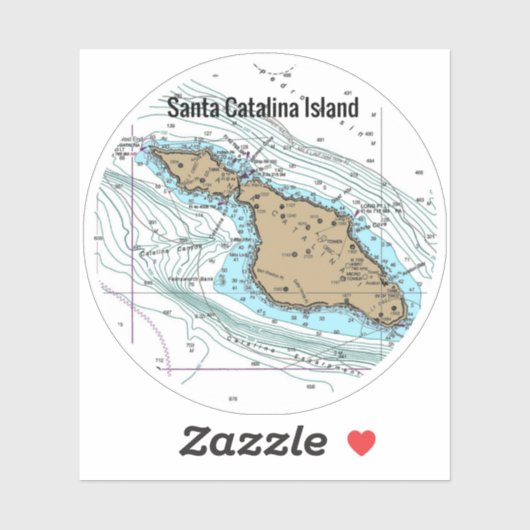 Sticker Carte de l'île de père Noël Catalina (Feuille)