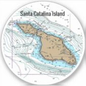 Sticker Carte de l'île de père Noël Catalina (Devant)