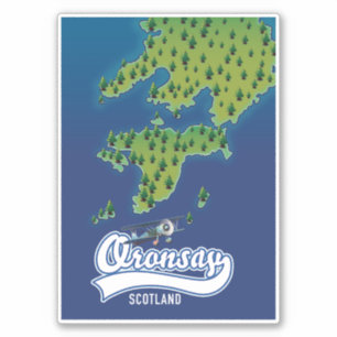 Sticker Carte de l'île d'Oronsay en Ecosse