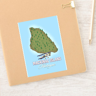 Sticker Carte de l'île Mackinac Michigan