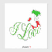 Sticker Carte de l'Italie (Feuille)