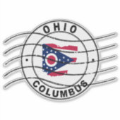 Sticker Carte de l'Ohio, Timbre de passeport postal, Timbr (Devant)