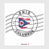 Sticker Carte de l'Ohio, Timbre de passeport postal, Timbr (Feuille)