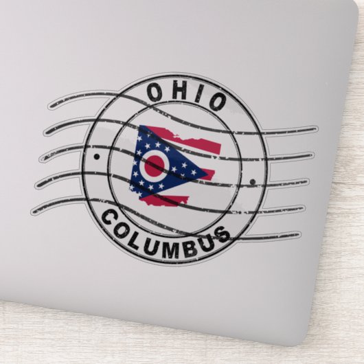 Sticker Carte de l'Ohio, Timbre de passeport postal, Timbr (Détail)