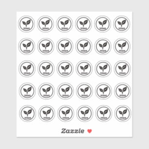 Sticker Carte de menu de mariage vegan Mini choix de repas