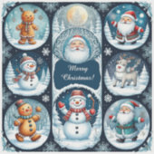 Sticker Carte de Noël colorée (Devant)