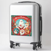 Sticker Carte de Noël festive joyeuse (Sur valise)