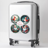 Sticker Carte de Noël festive joyeuse (Sur valise)