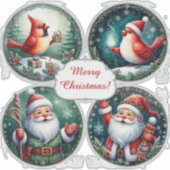 Sticker Carte de Noël festive joyeuse (Devant)