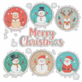 Sticker Carte de Noël festive joyeuse (Devant)