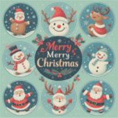 Sticker Carte de Noël festive joyeuse (Devant)