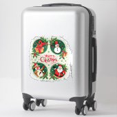 Sticker Carte de Noël festive joyeuse (Sur valise)