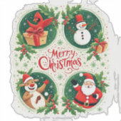 Sticker Carte de Noël festive joyeuse (Devant)