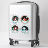 Sticker Carte de Noël festive joyeuse (Sur valise)
