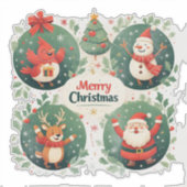 Sticker Carte de Noël festive joyeuse (Devant)