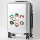 Sticker Carte de Noël festive joyeuse (Sur valise)