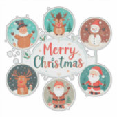 Sticker Carte de Noël festive joyeuse (Devant)
