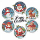 Sticker Carte de Noël festive joyeuse (Devant)