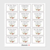 Sticker Carte de Noël Florale Adresse d'expédition individ (Feuille)