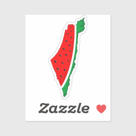 Sticker Carte de Palestine Watermelon Symbole de la libert (Feuille)