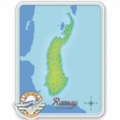 Sticker carte de Raasay Écosse (Devant)