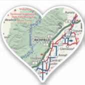 Sticker Carte de Richfield Utah (Devant)