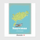 Sticker Carte de Saaremaa Estonie (Feuille)