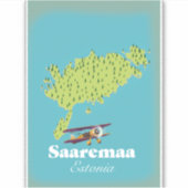 Sticker Carte de Saaremaa Estonie (Devant)