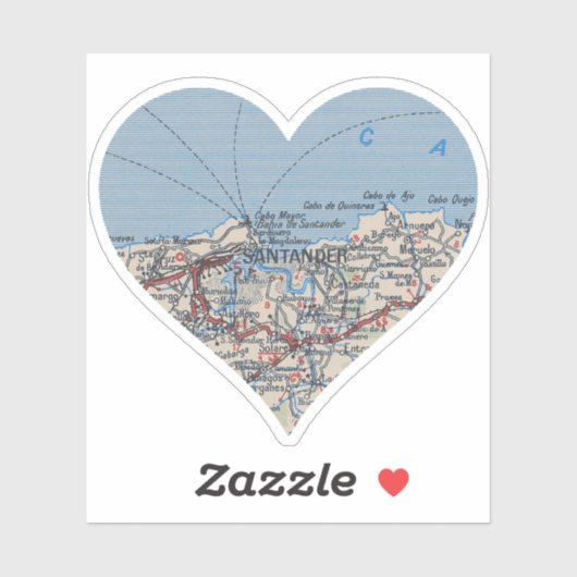 Sticker Carte de Santander Espagne (Feuille)