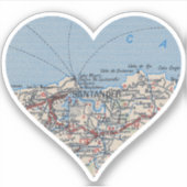 Sticker Carte de Santander Espagne (Devant)