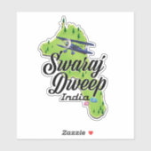 Sticker Carte de Swaraj Dweep Inde (Feuille)